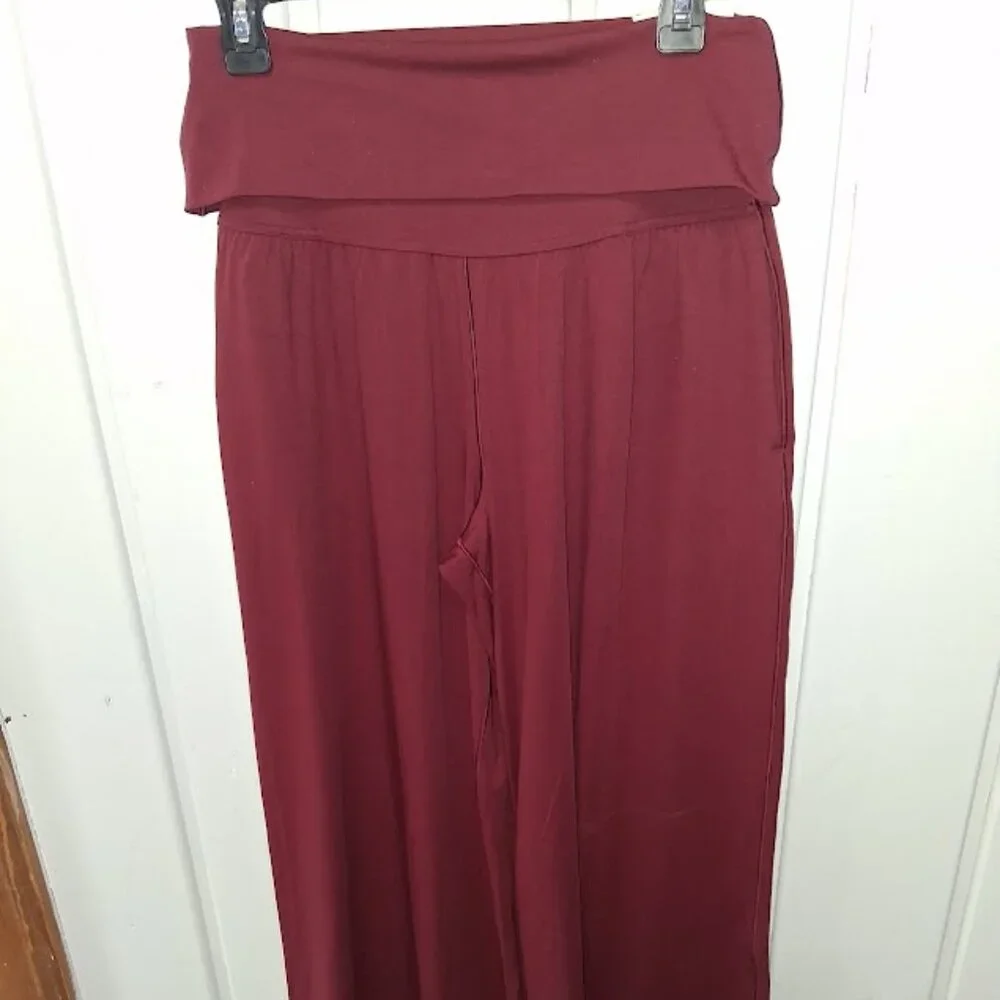 Aerie Offline Foldover Super Wide Leg Stretch Pants NWT Sz M - Picture 2 of 6
